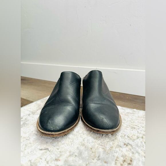 Kelsi Dagger Brooklyn Kellum Ankle Boot Black Leather Western Mule Slide 6.5 - Picture 3 of 9